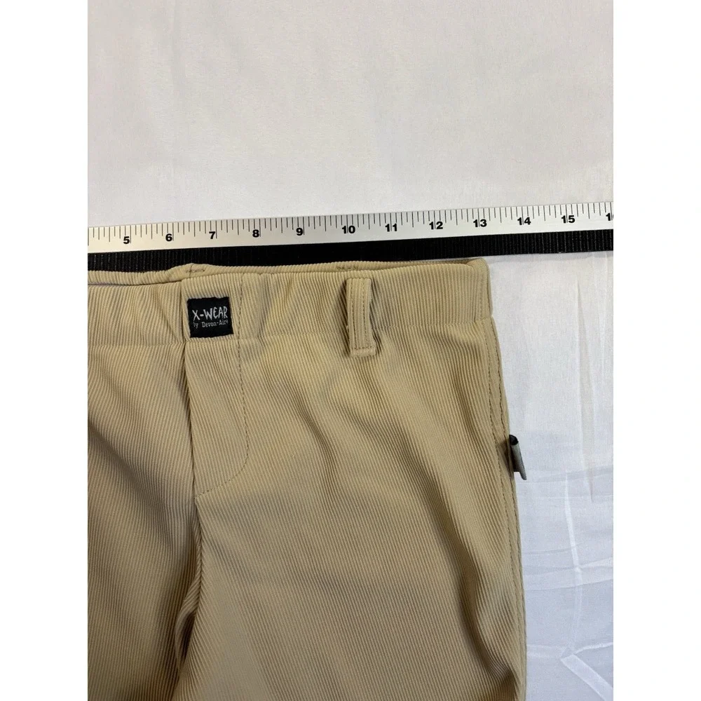 Devon Aire X-Wear Kids Lg‎ Beige Fitted Equestrian Ribbed Breeches Pants Riding
